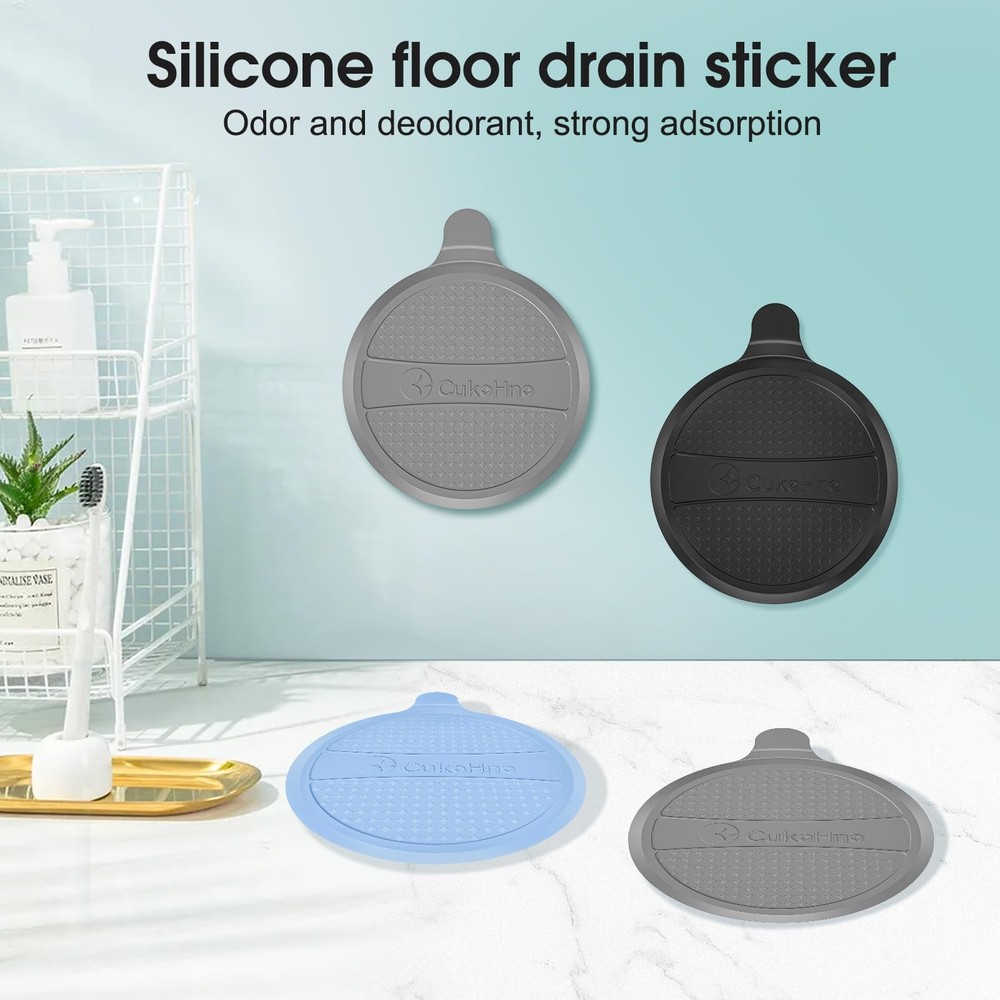 CukoHno Silicone Drain Stopper for Shower & 2 Pack, Multicolor