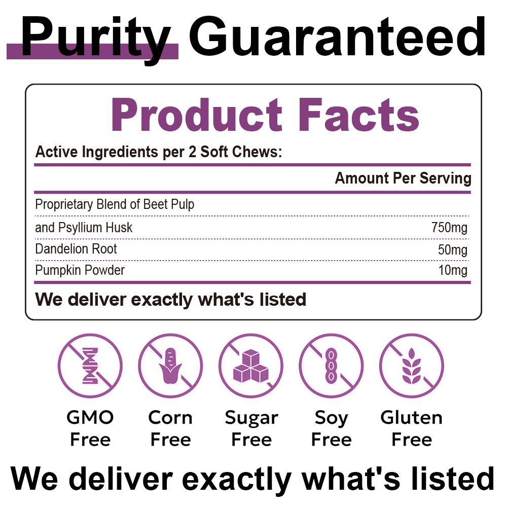 150 Soft Chews of Pumpkin + Anal Gland Support Supplement for Dogs No Scoot