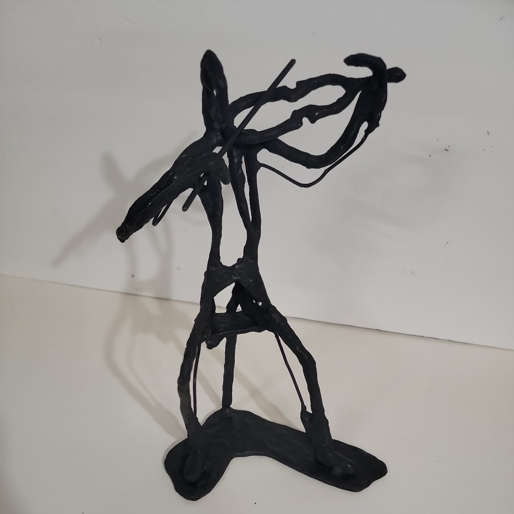 Figurine - Man Playing Violin Abstract Iron