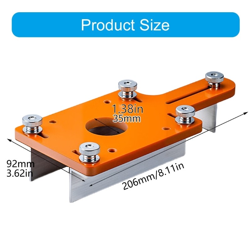 Universal Trimmer Bracket Plate with Adjustable Thickness for Woodworking Tasks