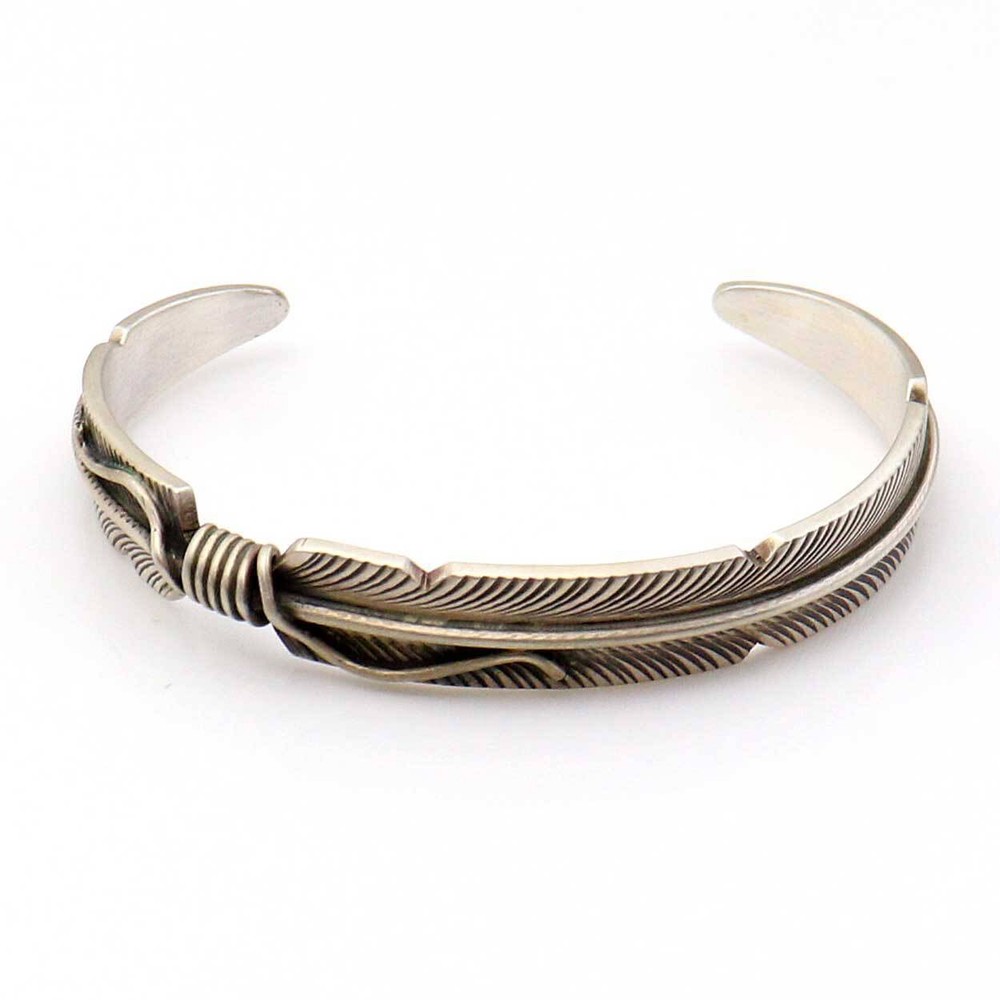Silver Feather Bracelet by Chris Charley