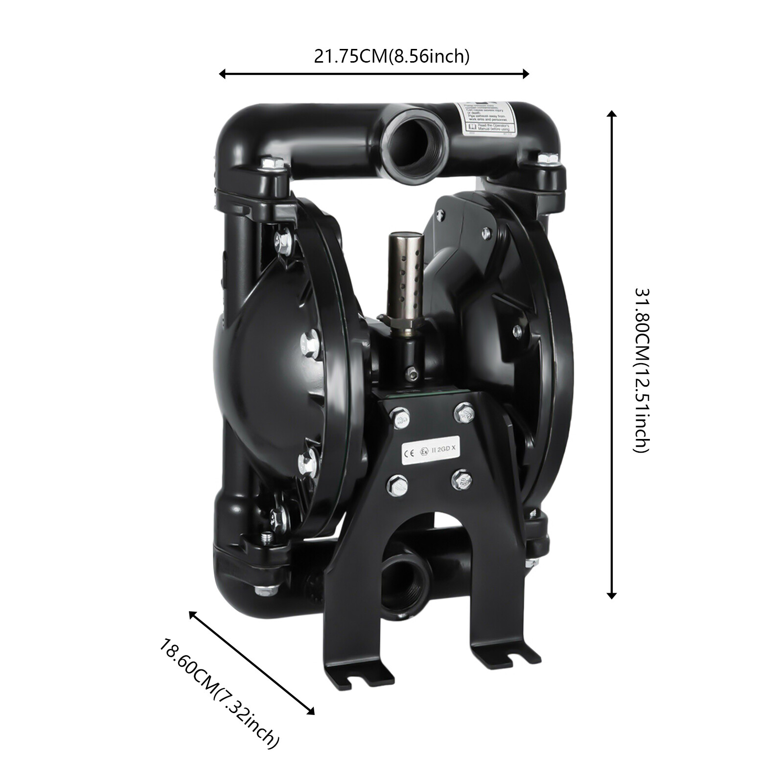 Air-Operated Waste Oil Transfer Pump 35Gpm Pneumatic Dual Diaphragm Pump 120PSI