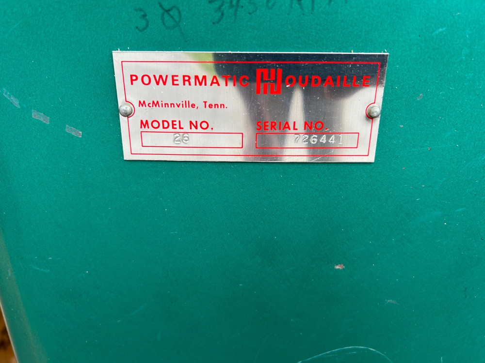 Powermatic Model 26 1" Spindle Shaper 2HP 3 phase