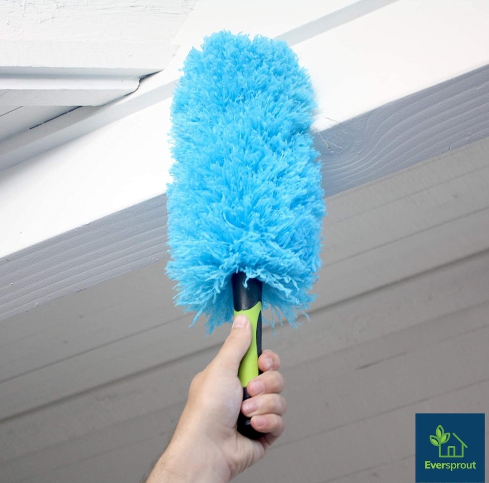 17-Inch Microfiber Duster with Soft Rubber Tip - Ideal for Hard-to- Dusting