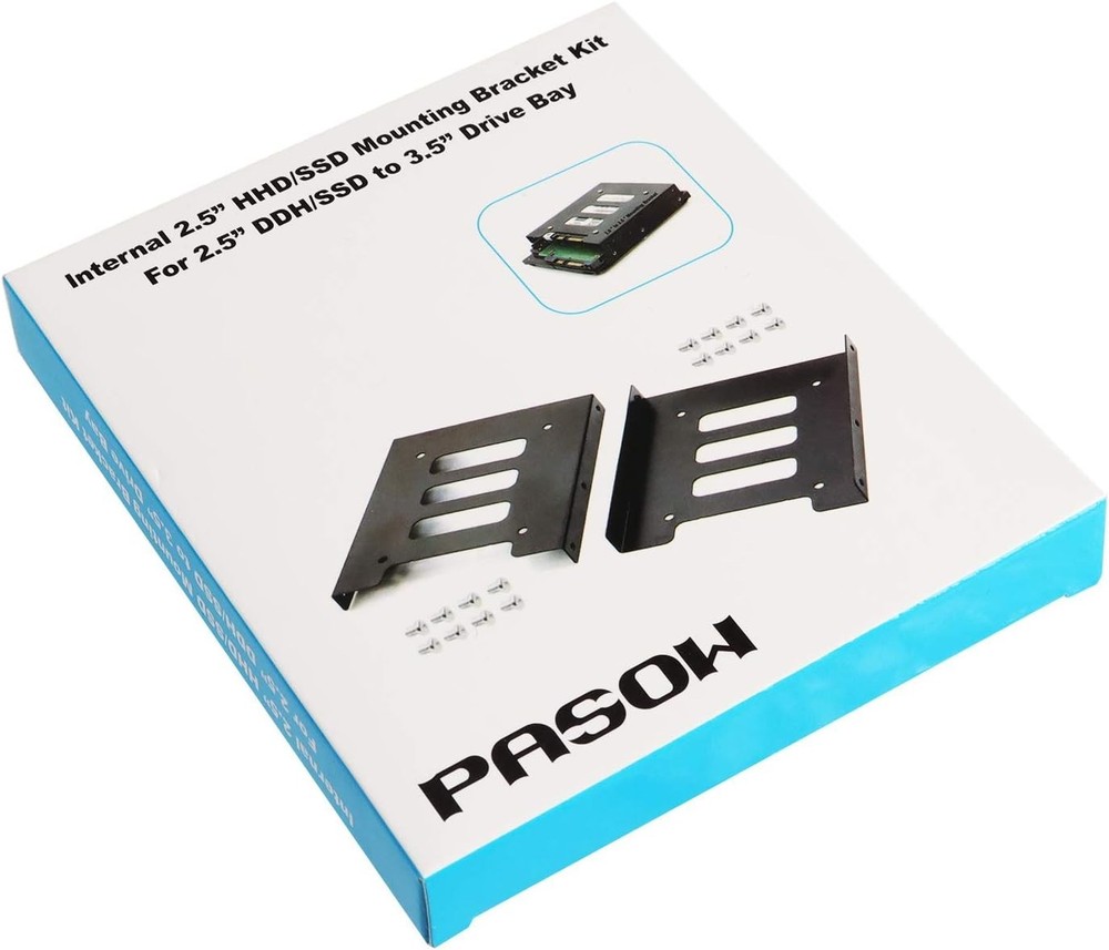 Complete 2-Pack SSD to HDD Mounting Bracket - Includes 16 Screws for Easy Setup