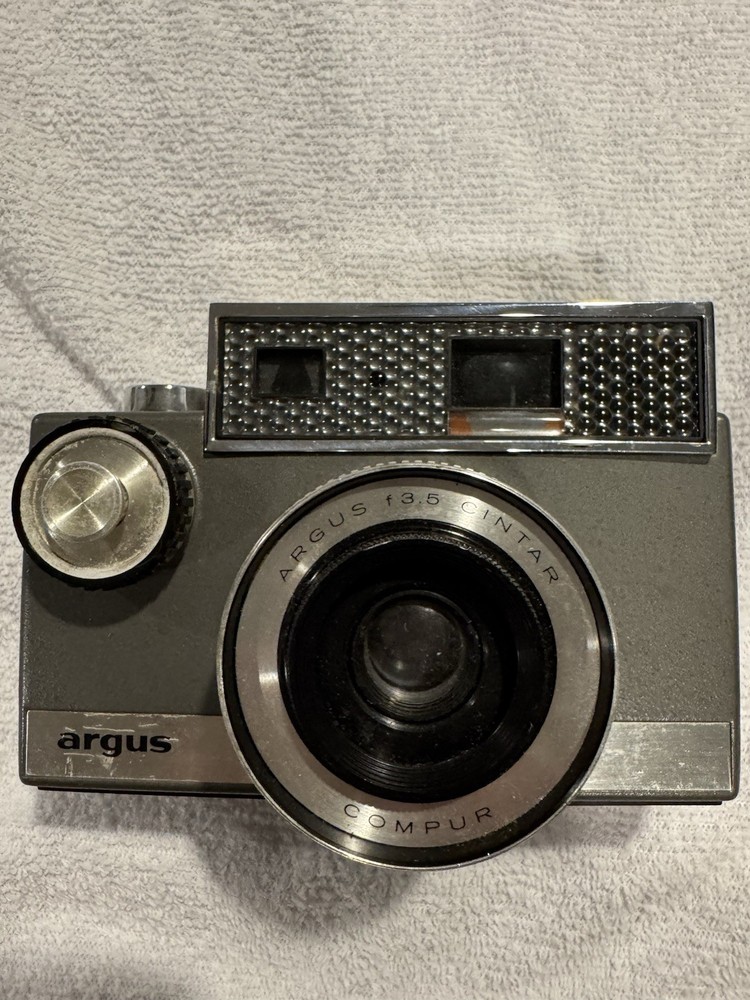 Argus Autronic 35mm Camera Silver Black with Case & Flash Attachment