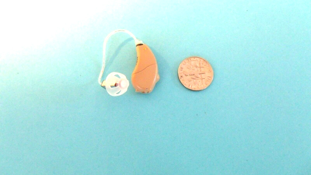 TINY DIGITAL RIC BTE HEARING AID RIGHT FIT 2 mics , 4 programs ,noise reduct