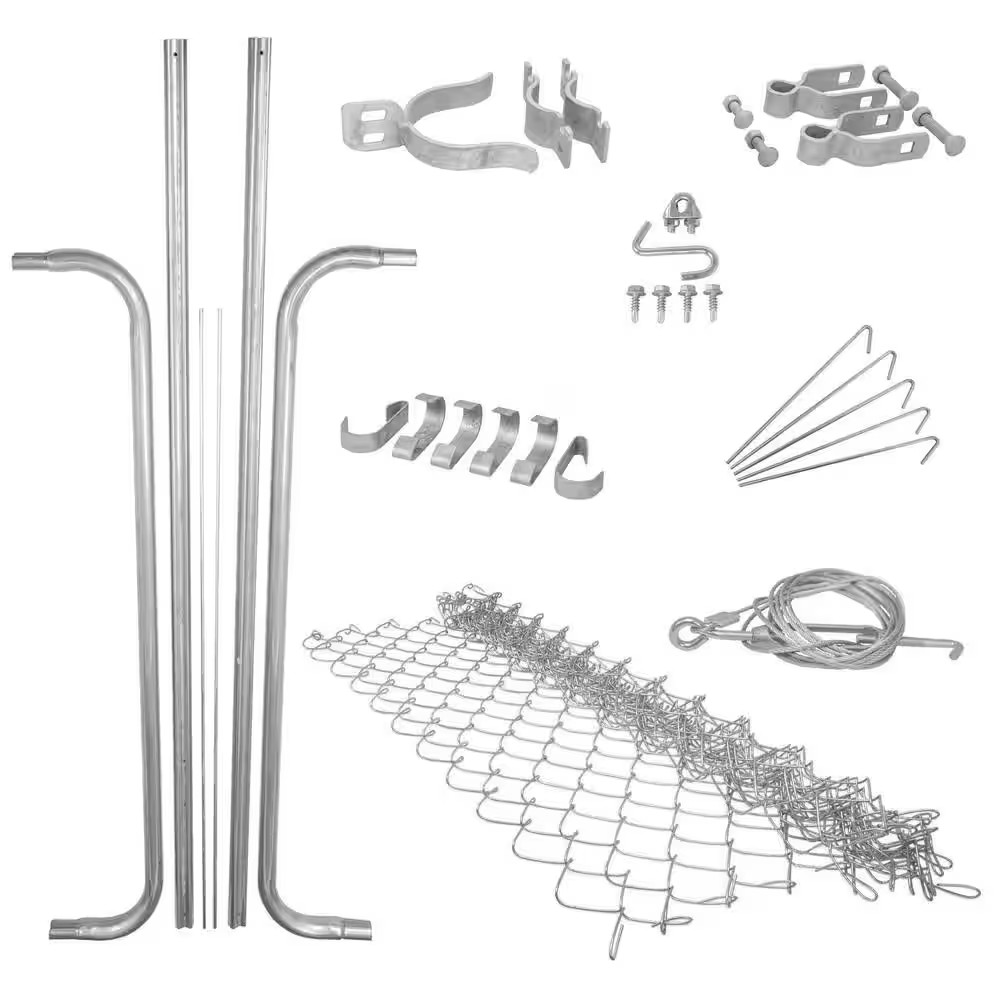 Expandable Chain Link 6 Ft. W X 4 Ft. H Galvanized Steel Fence Gate Kit
