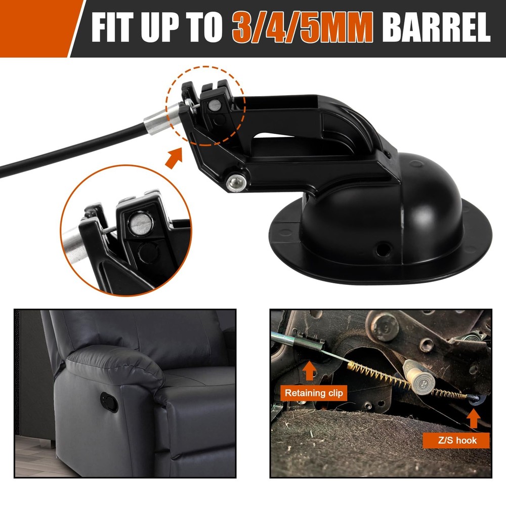 Universal Recliner Cable Replacement Sofa Couch Release Handle S Tip 37.6 Inch