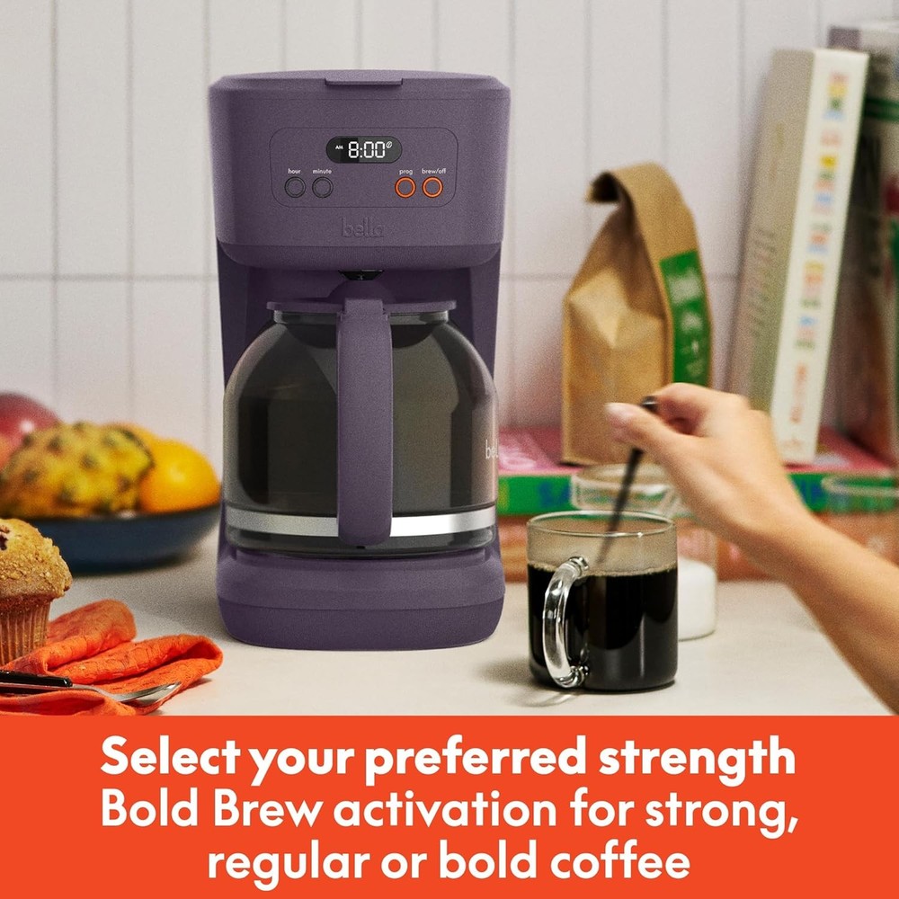 12 Cup Programmable Coffee Maker LCD Auto Shutoff 900W Plum