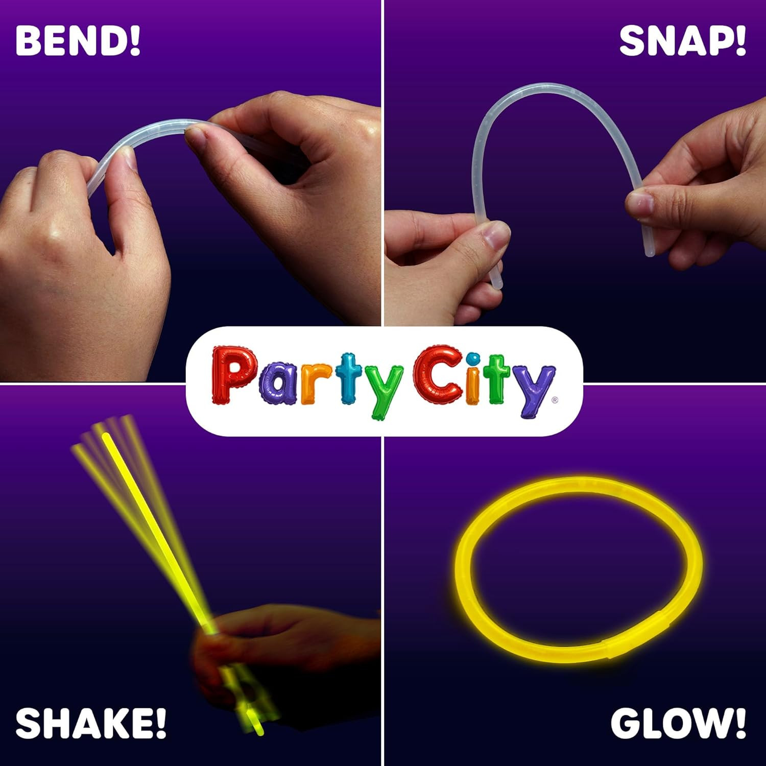 100 Glow Sticks Bulk Party Pack 8”– Neon Glow in the Dark Party Supplies, Glowst