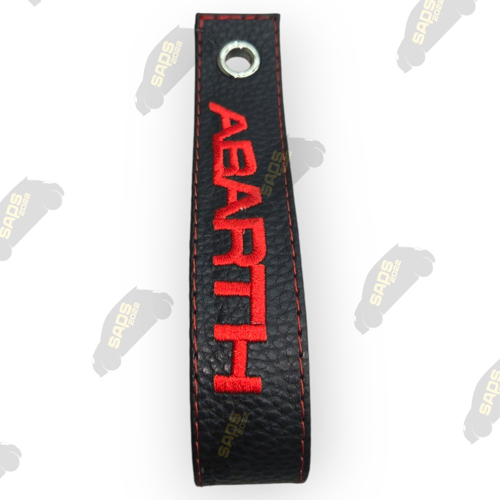 Abarth Black / Red Stitch Leather Interior Boot Pull Strap Handle Fiat 500