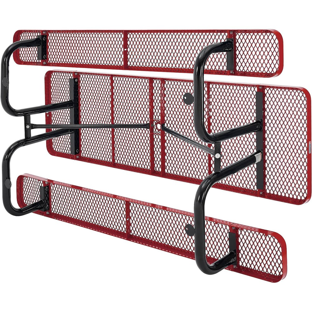 Global Industrial 8'L Rectangular Picnic Table Expanded Metal Red
