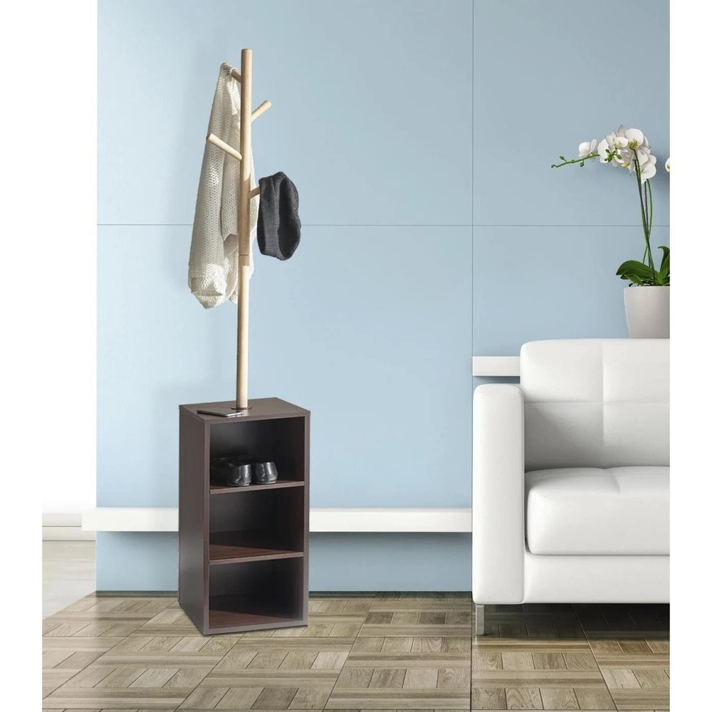 HUTCH STORAGE COAT RACK WALNUT
