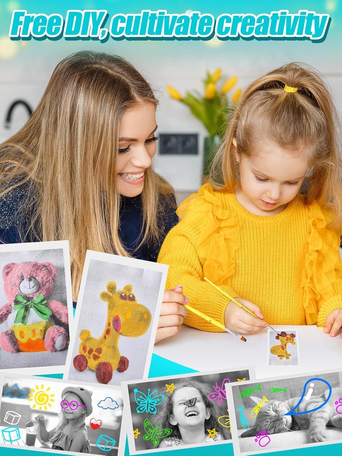 Birthday Gift: 9 Rolls Kids Thermal Paper for Instant Cameras - Doodle & Capture