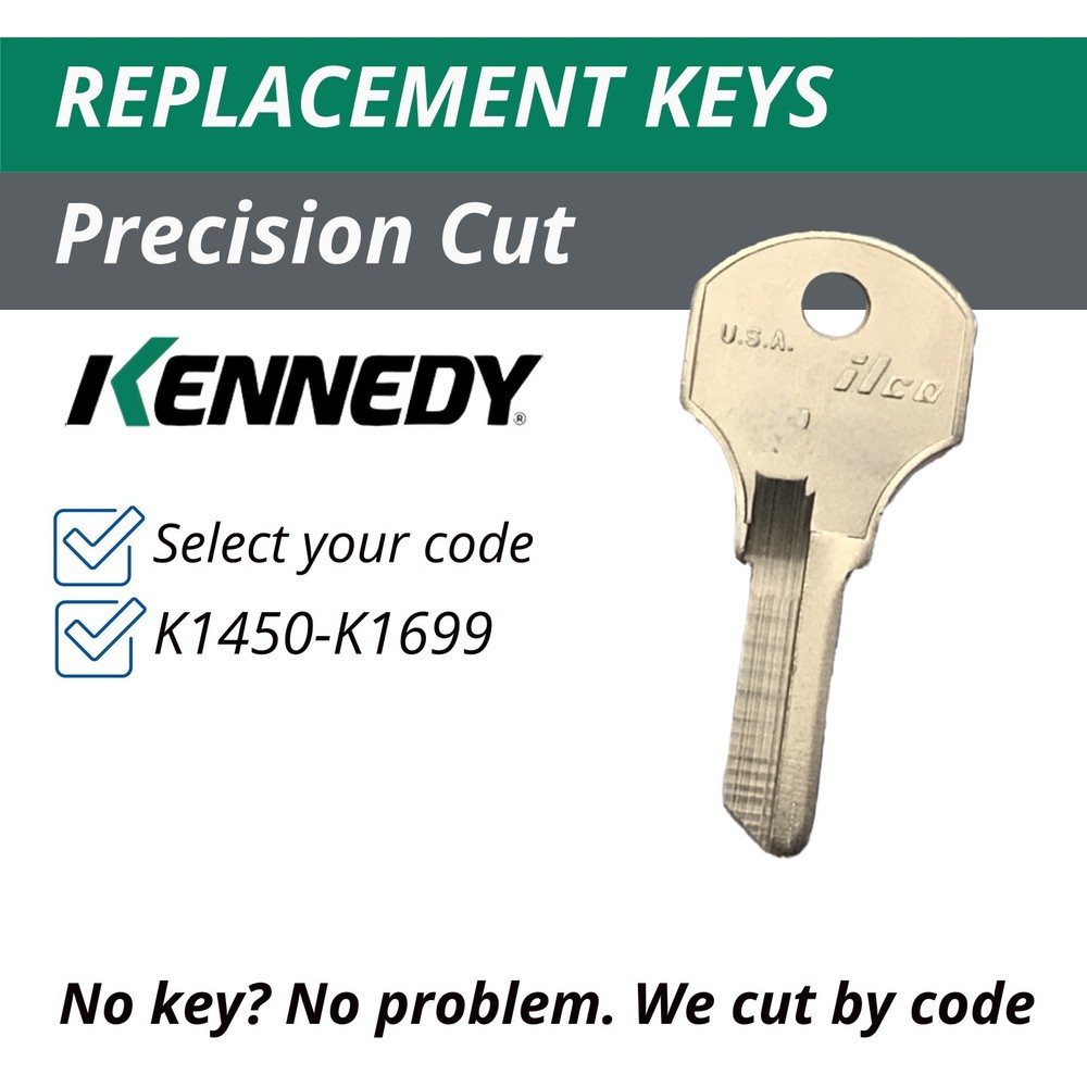 Kennedy ToolBox Tool box Keys Replacement Key Cut to Code K1450-K1699