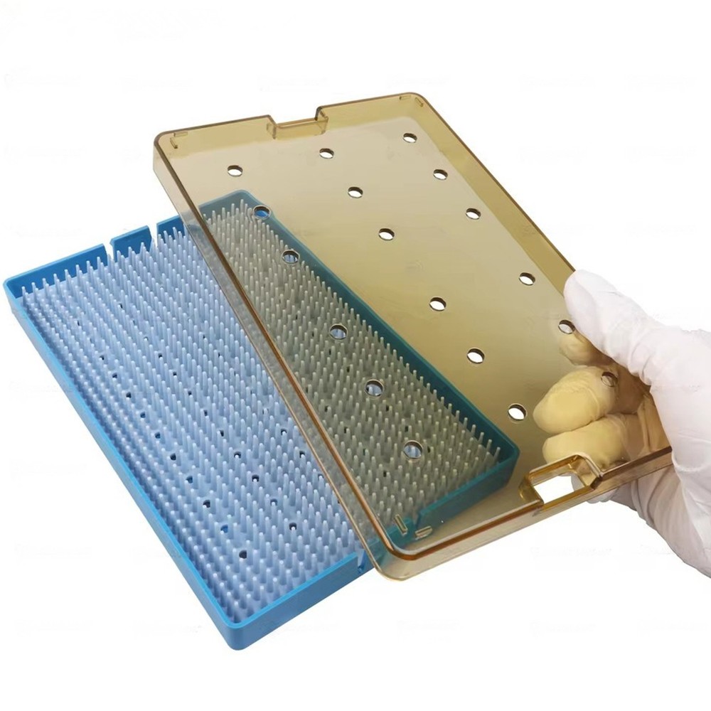 Single Layer Dental Silicone Sterilization Tray Case Disinfection Box Medium