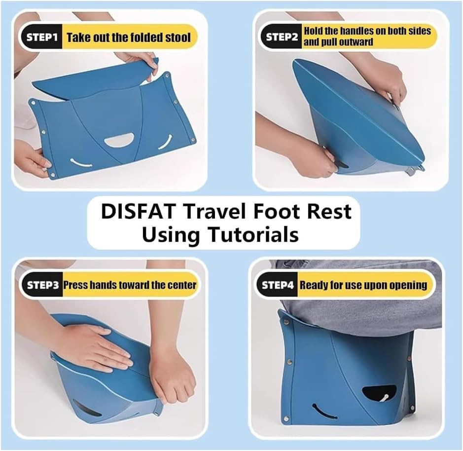 Versatile Folding Foot Rest for Planes & Trains - Lightweight & Supportive