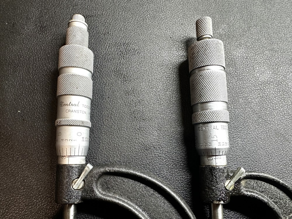 CENTRAL TOOLS 2-Piece Micrometer Set 0-1" & 1-2"" Range I-Beam Frame USA