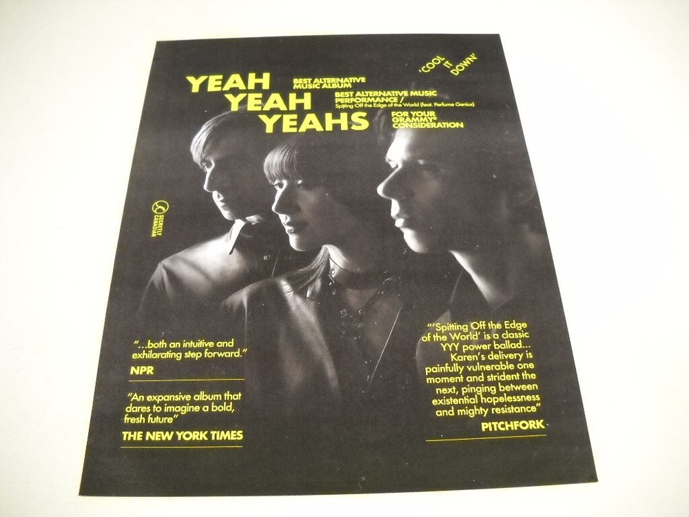 YEAH YEAH YEAHS multiple hype quotes GRAMMY consideration 2022 Promo Display Ad