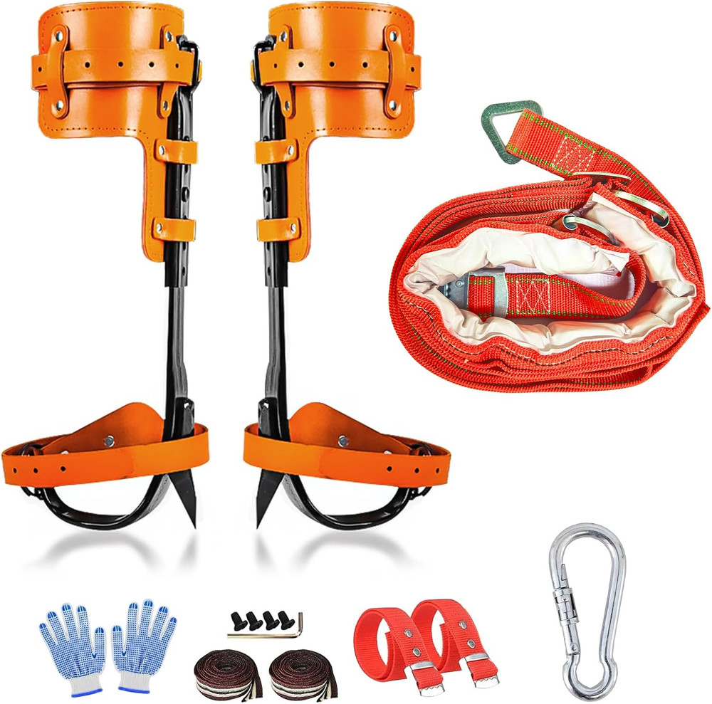 Tree Climbing Gear, Tree Climbing Spikes, Tree Climbing Gear with Adjustable Cli