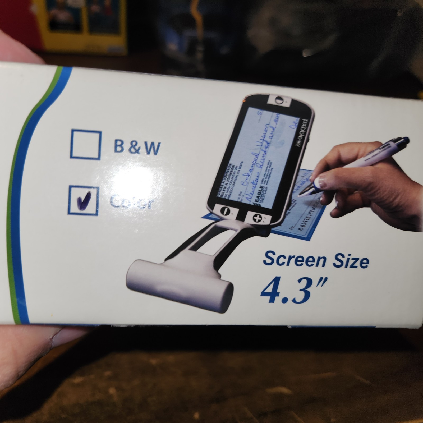 Enhanced Vision Pebble HD Portable Magnifier 4.3" Color Screen 13X Magnification