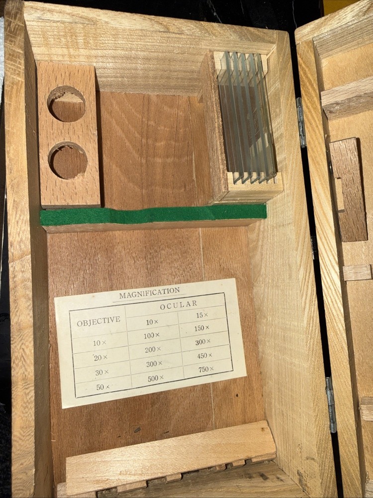 Tasco Deluxe Microscope with Wooden Case