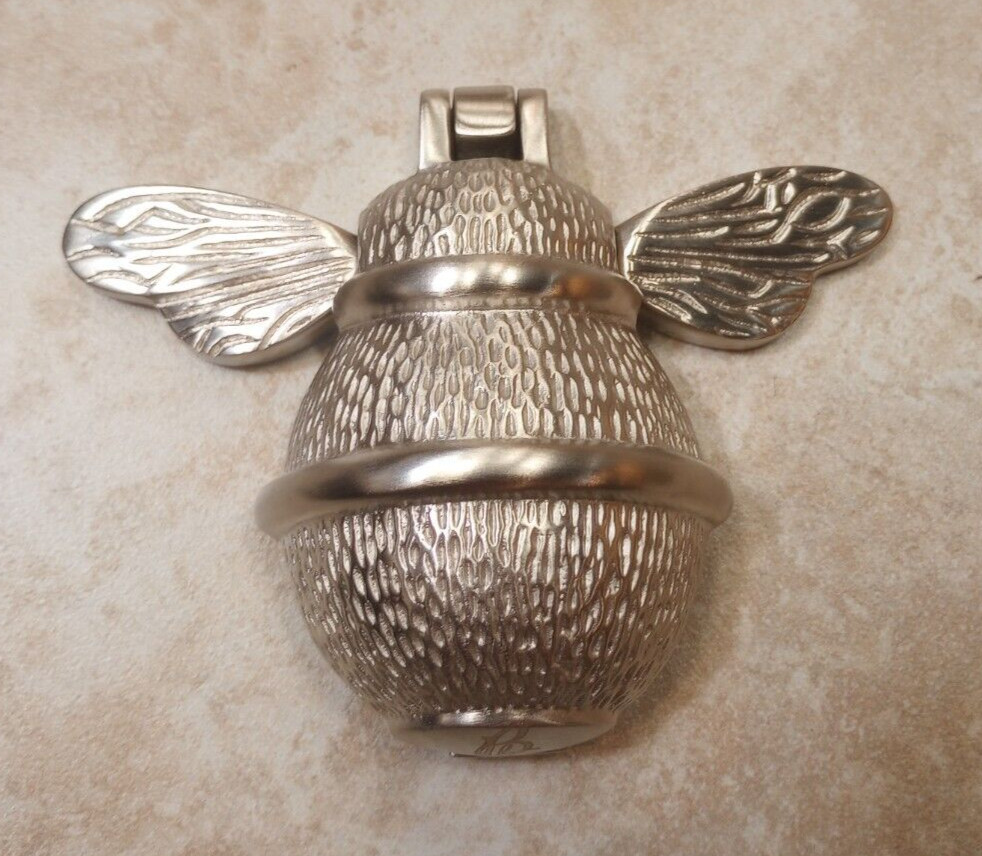 Decorative Solid Brass Bee Hardware Door Knocker Satin Nickel