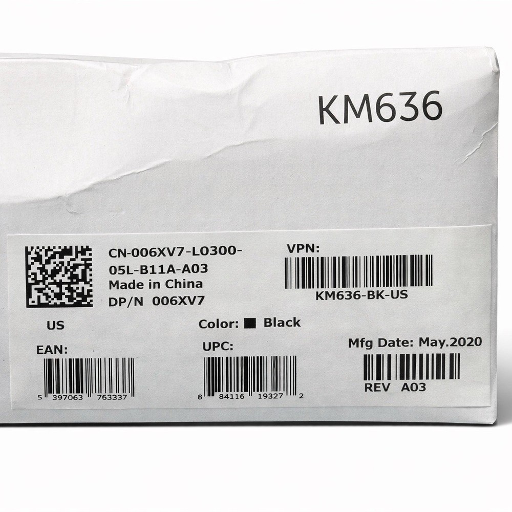 Dell KM636 Wireless Keyboard Mouse Combo USB Receiver Black Tested