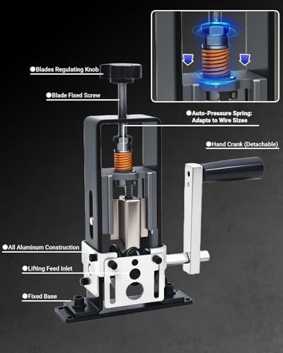 Manual Wire Stripper Machine - 0.06-1" Cable Stripping Tool, Drill Powered, Repl