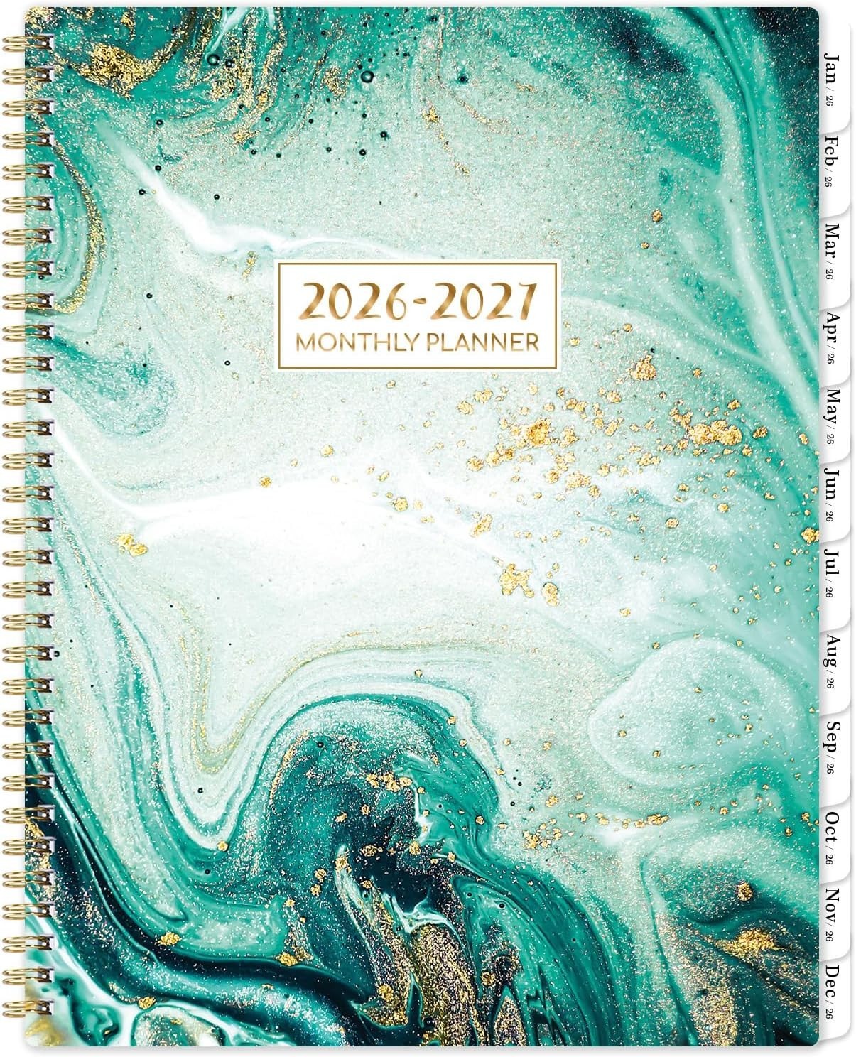 Convenient 2026-2027 Calendar Planner | 9" x 11" with Monthly Tabs & Pockets