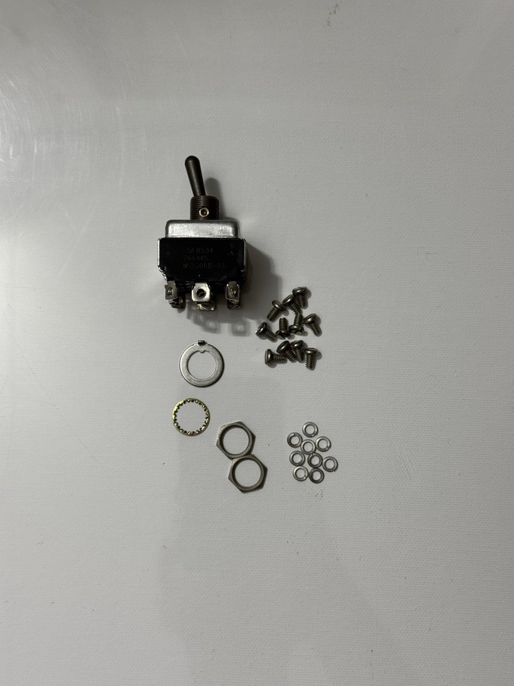 MIL-SPEC Toggle Switch MS25068-23 / 7664K5 w/ Nuts, Lock Washers & Screws