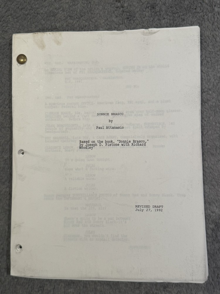 1992 Revised Draft DONNIE BRASCO by Paul Attanasio SCRIPT SCREENPLAY