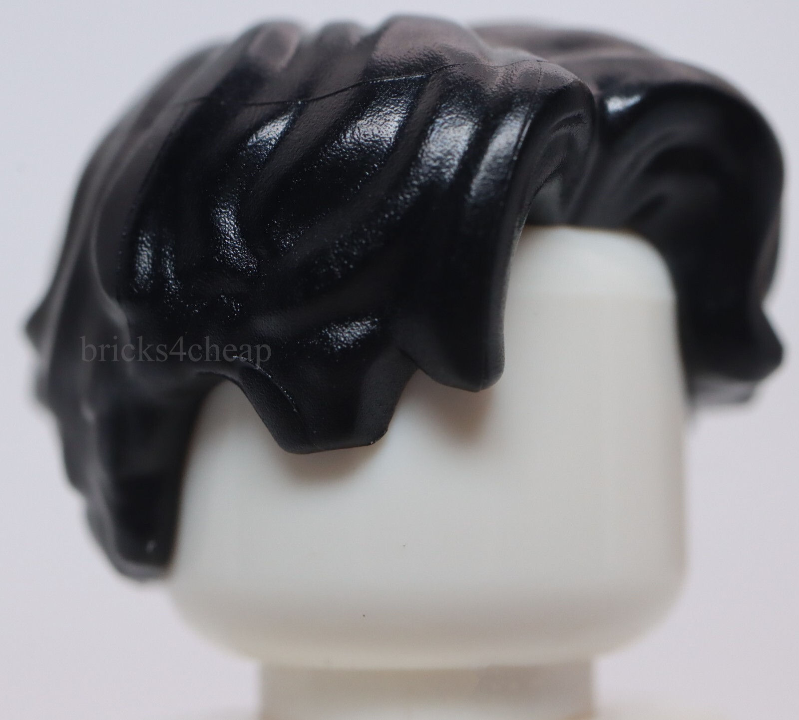 Lego Black Minifig Hair Short Wavy Parted on Right