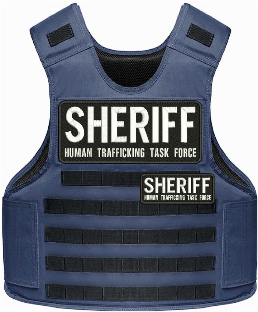SHERIFF HUMAN TRAFFICKING TASK FORCE EMB PATCH 4X10&2X5 VELCR@ ON BACK white