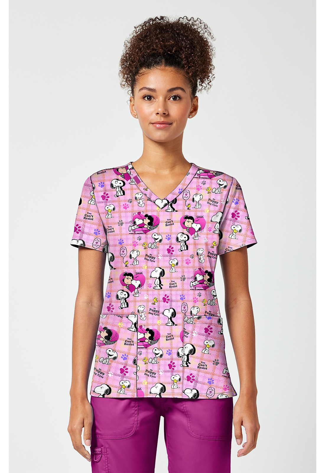 Snoopy Cherokee Scrubs Tooniforms Peanuts V Neck Top TF796 PNPE