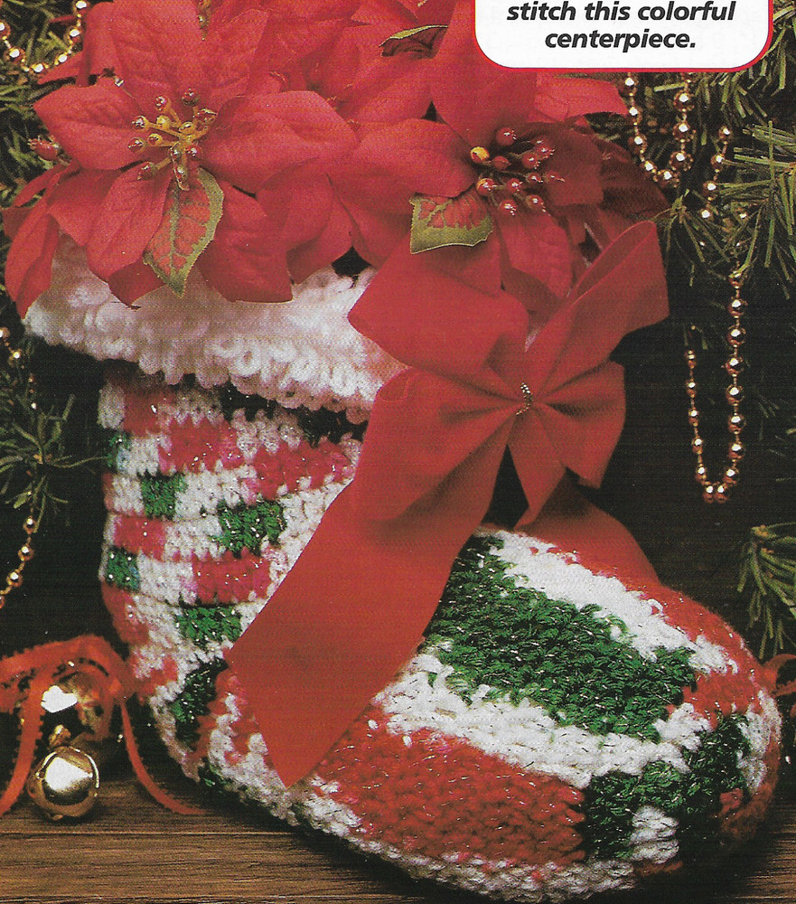 Glitter Stocking Centerpiece crochet pattern instructions