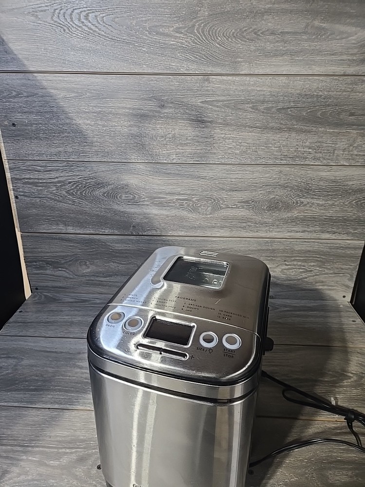 Cuisinart CBK-110 Bread Machine Stainless Steel 1.5lb 12 Programs LCD Timer Read