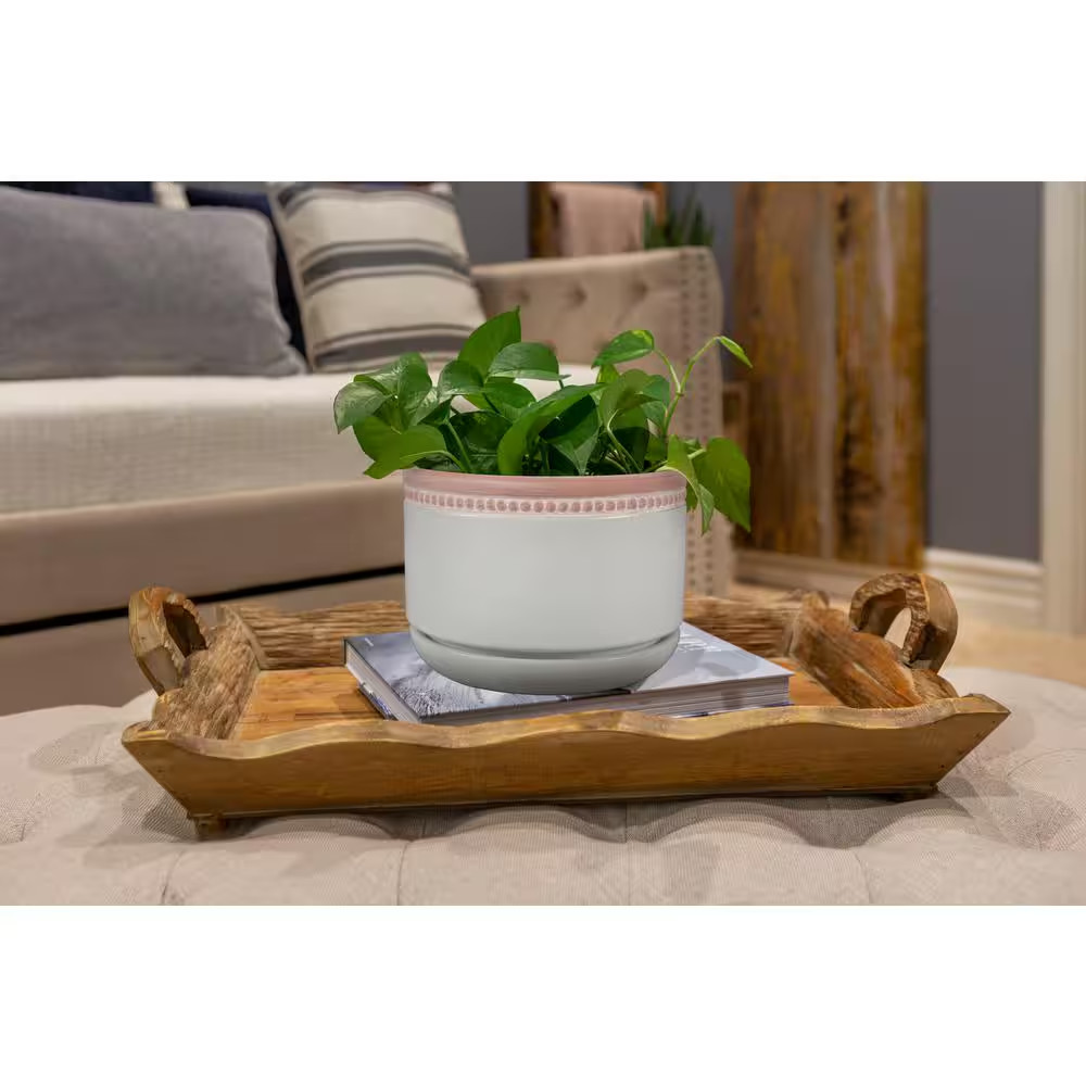 6 In. Ada White Ceramic Planter