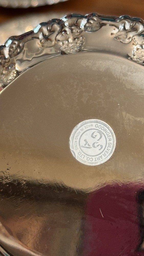 Gorham Silverplate Bowl And 6 Godinger Silverplate Coasters