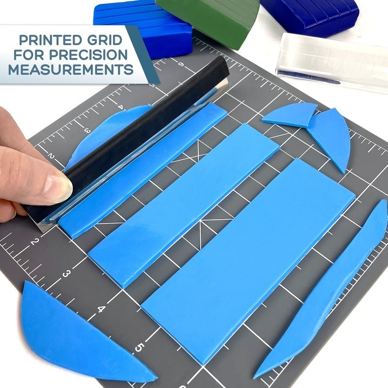 Polymer Clay Non-Stick Baking Mat Oven Safe Work Surface W/ Measuring Grid New