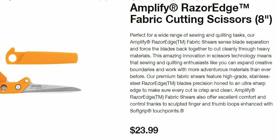 Fiskars 8" Amplify Razoredge Fabric Shears BRAND NEW