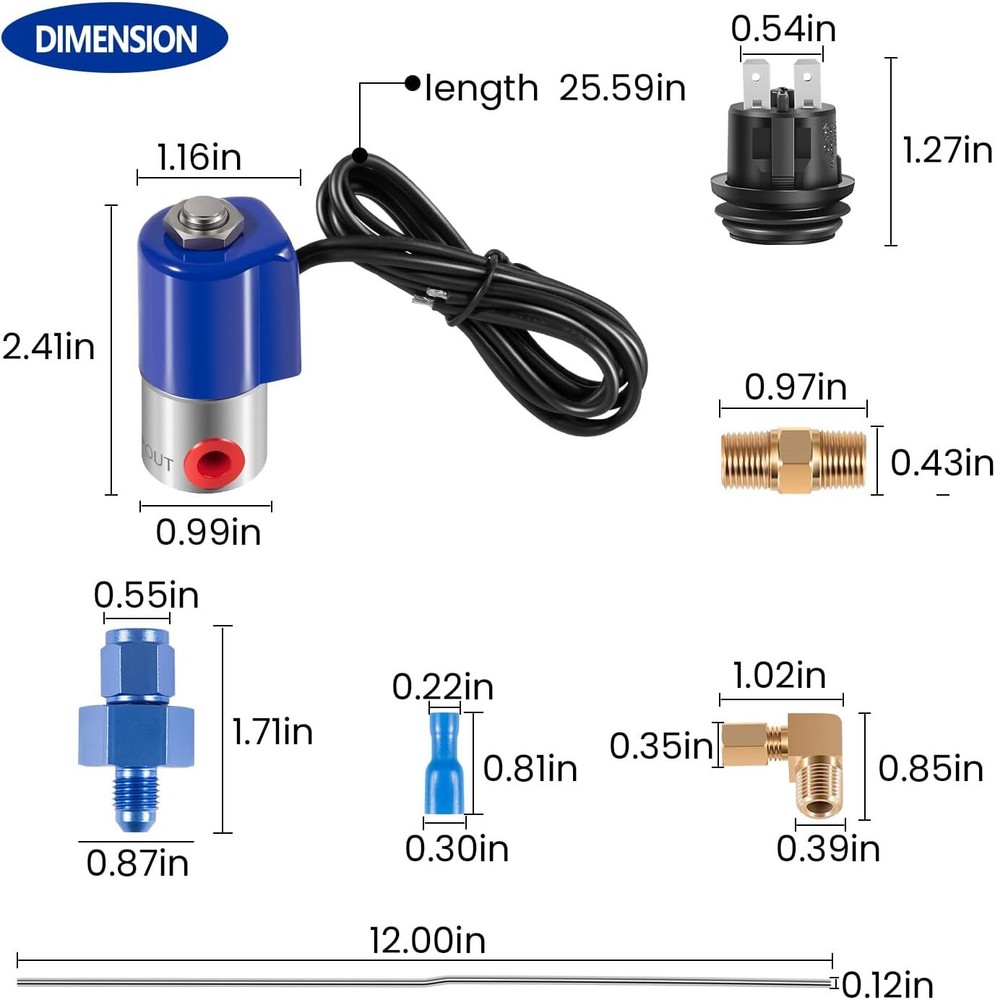 16030-4AN Line Purge Valve Kit Replacement Integrate with Nitrous Systems