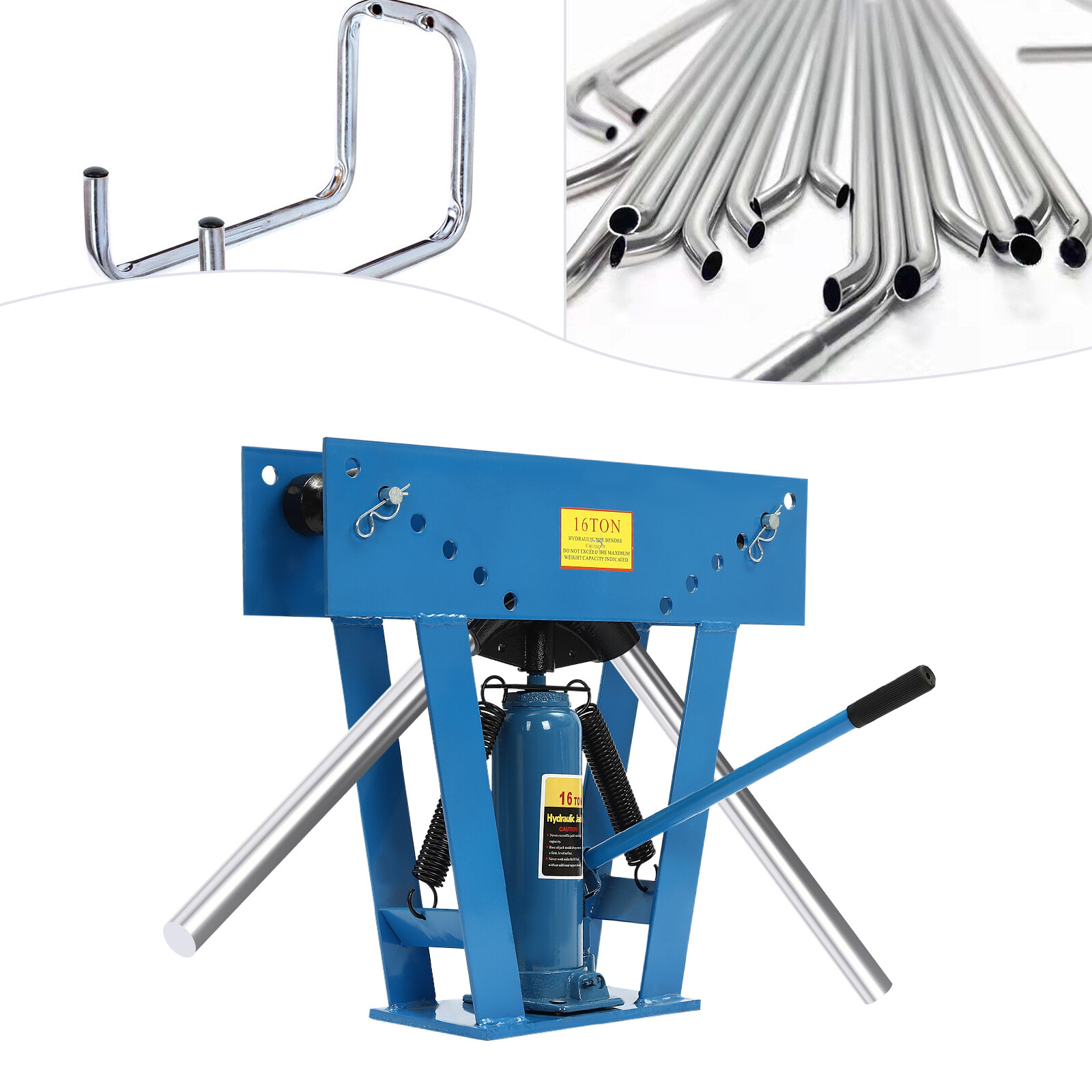 Heavy-Duty Pipe Bending Machine 16 Ton Hydraulic Pipe Tube Bender W/ 8 Dies