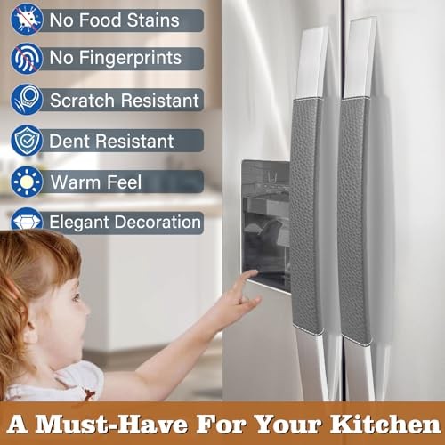 Refrigerator Handle Covers PCS, Adjustable Appliance Handle Covers, 5 Dark Gray