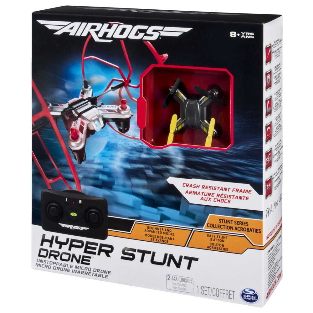 Air Hogs Hyper Stunt Micro Drone Toy Remote Controlled Vehicles, Yellow