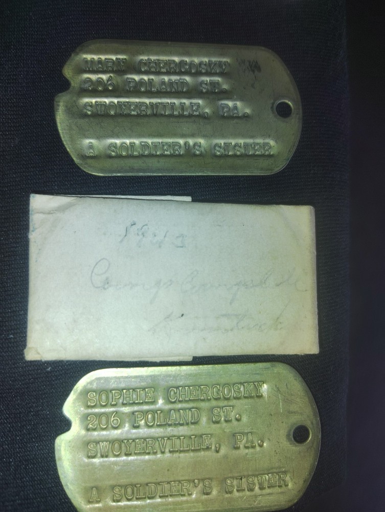 WW2 Ghost Army Group Invasion Barge Piece Dog Tags 604th Eng Camouflage Btn