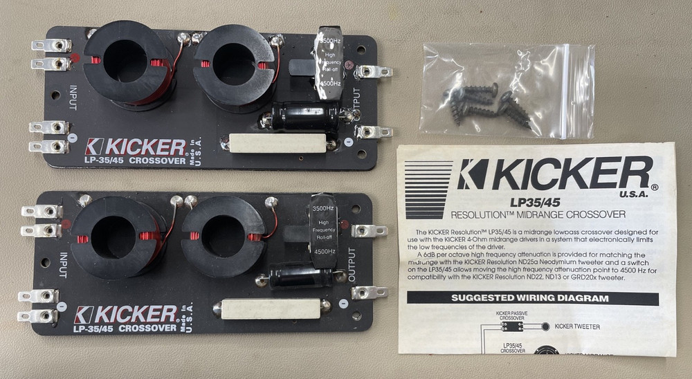 Old School Kicker LP35/45 Midrange Passive Lowpass Crossover, Pair, NOS #330