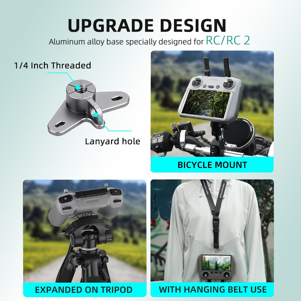 1/4 Expansion Adapter Bracket Riding Mount For DJI RC/RC 2 Remote Controller
