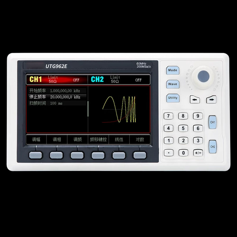 For UTG962E Function Waveform Generator Signal Source Frequency 2CH 30/60MHz